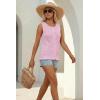 imageArachampCloz Womens 100 Cotton Sleeveless Tank Tops Sweater Vest Ruffle Beach Resort Cruise Wear Trendy Summer 2026Pink