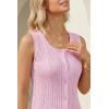 imageArachampCloz Womens 100 Cotton Sleeveless Tank Tops Sweater Vest Ruffle Beach Resort Cruise Wear Trendy Summer 2026Pink
