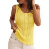 imageArachampCloz Womens 100 Cotton Sleeveless Tank Tops Sweater Vest Ruffle Beach Resort Cruise Wear Trendy Summer 2026Yellow