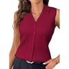imageArachampCloz Womens 100 Cotton Slim Fit Button Down Summer Business Casual Tank Tops 2026Burgundy