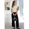 imageArachampCloz Womens 100 Cotton Cropped Short Sleeve Cardigan Sweaters Lightweight Tops Summer 2026Apricot