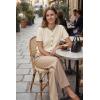 imageArachampCloz Womens 100 Cotton Cropped Short Sleeve Cardigan Sweaters Lightweight Tops Summer 2026Apricot