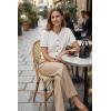 imageArachampCloz Womens 100 Cotton Cropped Short Sleeve Cardigan Sweaters Lightweight Tops Summer 2026Beige White