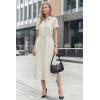 imageArachampCloz Womens Linen with Pockets Midi Summer Spring Shirt Dress 2026Beige