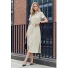 imageArachampCloz Womens Linen with Pockets Midi Summer Spring Shirt Dress 2026Beige