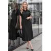 imageArachampCloz Womens Linen with Pockets Midi Summer Spring Shirt Dress 2026Black