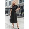 imageArachampCloz Womens Linen with Pockets Midi Summer Spring Shirt Dress 2026Black