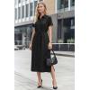 imageArachampCloz Womens Linen with Pockets Midi Summer Spring Shirt Dress 2026Black