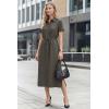 imageArachampCloz Womens Linen with Pockets Midi Summer Spring Shirt Dress 2026Coffee
