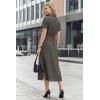 imageArachampCloz Womens Linen with Pockets Midi Summer Spring Shirt Dress 2026Coffee