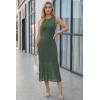imageArachampCloz Womens Lyocell Blend Ruched Waist Patchwork Hem Summer Business Casual Shift Midi Dresses 2026Army Green