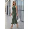 imageArachampCloz Womens Lyocell Blend Ruched Waist Patchwork Hem Summer Business Casual Shift Midi Dresses 2026Army Green