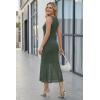 imageArachampCloz Womens Lyocell Blend Ruched Waist Patchwork Hem Summer Business Casual Shift Midi Dresses 2026Army Green