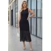 imageArachampCloz Womens Lyocell Blend Ruched Waist Patchwork Hem Summer Business Casual Shift Midi Dresses 2026Black