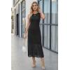 imageArachampCloz Womens Lyocell Blend Ruched Waist Patchwork Hem Summer Business Casual Shift Midi Dresses 2026Black