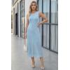 imageArachampCloz Womens Lyocell Blend Ruched Waist Patchwork Hem Summer Business Casual Shift Midi Dresses 2026Light Blue