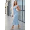 imageArachampCloz Womens Lyocell Blend Ruched Waist Patchwork Hem Summer Business Casual Shift Midi Dresses 2026Light Blue