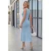 imageArachampCloz Womens Lyocell Blend Ruched Waist Patchwork Hem Summer Business Casual Shift Midi Dresses 2026Light Blue