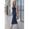 imageArachampCloz Womens Lyocell Blend Ruched Waist Patchwork Hem Summer Business Casual Shift Midi Dresses 2026Navy