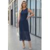imageArachampCloz Womens Lyocell Blend Ruched Waist Patchwork Hem Summer Business Casual Shift Midi Dresses 2026Navy