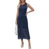 imageArachampCloz Womens Lyocell Blend Ruched Waist Patchwork Hem Summer Business Casual Shift Midi Dresses 2026Navy