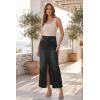 imageArachampCloz Womens Cotton Blend Stretch Adjustable Waist Denim Skirts with Pockets 2026Black