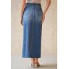 imageArachampCloz Womens Cotton Blend Stretch Adjustable Waist Denim Skirts with Pockets 2026Blue
