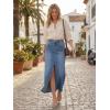 imageArachampCloz Womens Cotton Blend Stretch Adjustable Waist Denim Skirts with Pockets 2026Pblue