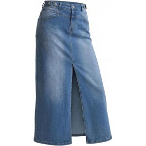 imageArachampCloz Womens Cotton Blend Stretch Adjustable Waist Denim Skirts with Pockets 2026Pblue