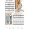 imageArachampCloz Womens Linen Lyocell Relaxed Fit 2 Piece Lounge Sets V Neck Top Drawstring Shorts Summer 2026Blue Stripe