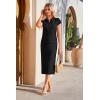 imageArachampCloz Womens Soft 2 Piece Sets Summer Polo Shirt and Midi Skirt Sweaters 2026 OutfitsBlack