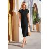 imageArachampCloz Womens Soft 2 Piece Sets Summer Polo Shirt and Midi Skirt Sweaters 2026 OutfitsBlack
