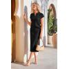 imageArachampCloz Womens Soft 2 Piece Sets Summer Polo Shirt and Midi Skirt Sweaters 2026 OutfitsBlack