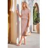 imageArachampCloz Womens Soft 2 Piece Sets Summer Polo Shirt and Midi Skirt Sweaters 2026 OutfitsDusty Pink