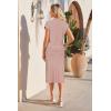 imageArachampCloz Womens Soft 2 Piece Sets Summer Polo Shirt and Midi Skirt Sweaters 2026 OutfitsDusty Pink