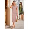 imageArachampCloz Womens Soft 2 Piece Sets Summer Polo Shirt and Midi Skirt Sweaters 2026 OutfitsDusty Pink