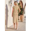 imageArachampCloz Womens Soft 2 Piece Sets Summer Polo Shirt and Midi Skirt Sweaters 2026 OutfitsKhaki
