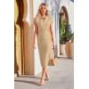 imageArachampCloz Womens Soft 2 Piece Sets Summer Polo Shirt and Midi Skirt Sweaters 2026 OutfitsKhaki