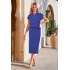 imageArachampCloz Womens Soft 2 Piece Sets Summer Polo Shirt and Midi Skirt Sweaters 2026 OutfitsRoyal Blue