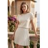 imageArachampCloz Womens Wool Blend Knit 2 Piece Sets Summer Casual Cap Sleeve Tops Pleated Mini Skirt Outfits 2026Beige