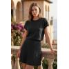 imageArachampCloz Womens Wool Blend Knit 2 Piece Sets Summer Casual Cap Sleeve Tops Pleated Mini Skirt Outfits 2026Black