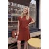 imageArachampCloz Womens Wool Blend Knit 2 Piece Sets Summer Casual Cap Sleeve Tops Pleated Mini Skirt Outfits 2026Burgundy