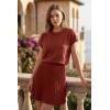 imageArachampCloz Womens Wool Blend Knit 2 Piece Sets Summer Casual Cap Sleeve Tops Pleated Mini Skirt Outfits 2026Burgundy