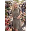 imageArachampCloz Womens Wool Blend Knit 2 Piece Sets Summer Casual Cap Sleeve Tops Pleated Mini Skirt Outfits 2026Khaki
