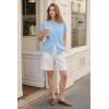 imageArachampCloz Womens Wool Blend Oversized Lightweight Cardigan Short Sleeve Summer Casual Sweaters TopsLight Blue