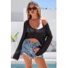 imageArachampCloz Womens Linen Blend Tie Front Bolero Shrug Beach Cover Up 2026Black