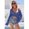 imageArachampCloz Womens Linen Blend Tie Front Bolero Shrug Beach Cover Up 2026Navy