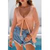 imageArachampCloz Womens Linen Blend Tie Front Bolero Shrug Beach Cover Up 2026Orange