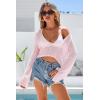 imageArachampCloz Womens Linen Blend Tie Front Bolero Shrug Beach Cover Up 2026Pink