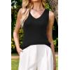imageArachampCloz Womens Wool Blend Slim Fit Sweaters Non See Through Double VNeck AllSeason Tank 2026Black